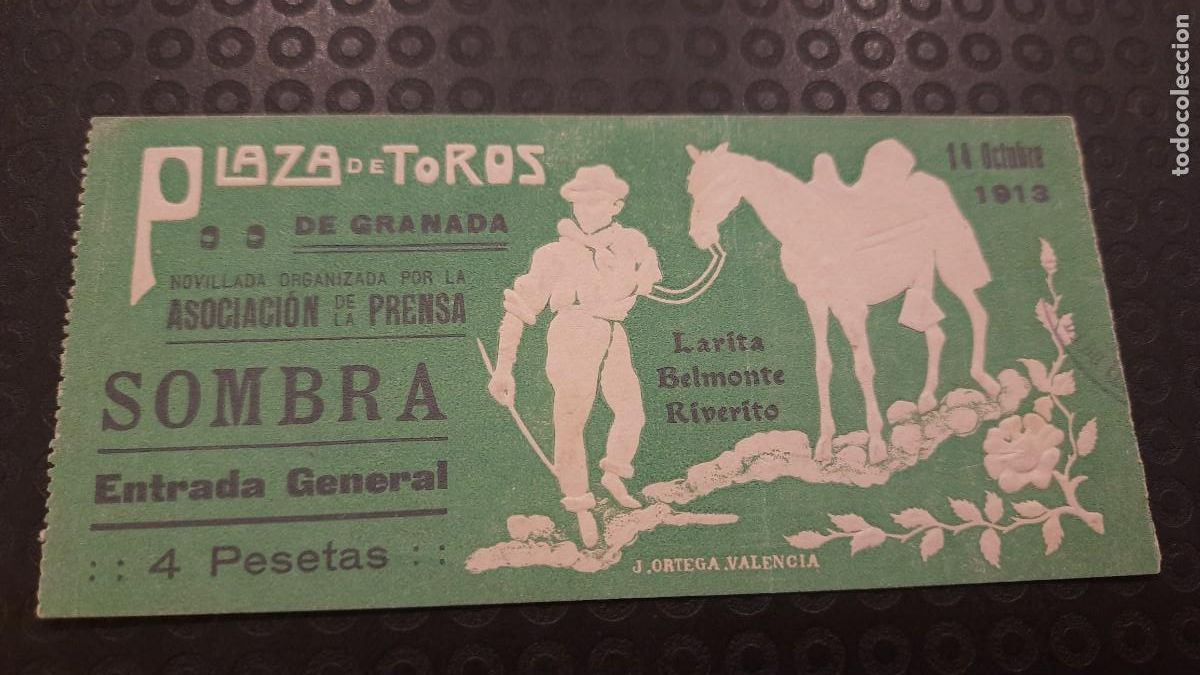 Tauromaquia: ENTRADA TOROS GRANADA LARITA, BELMONTE Y RIVERITO