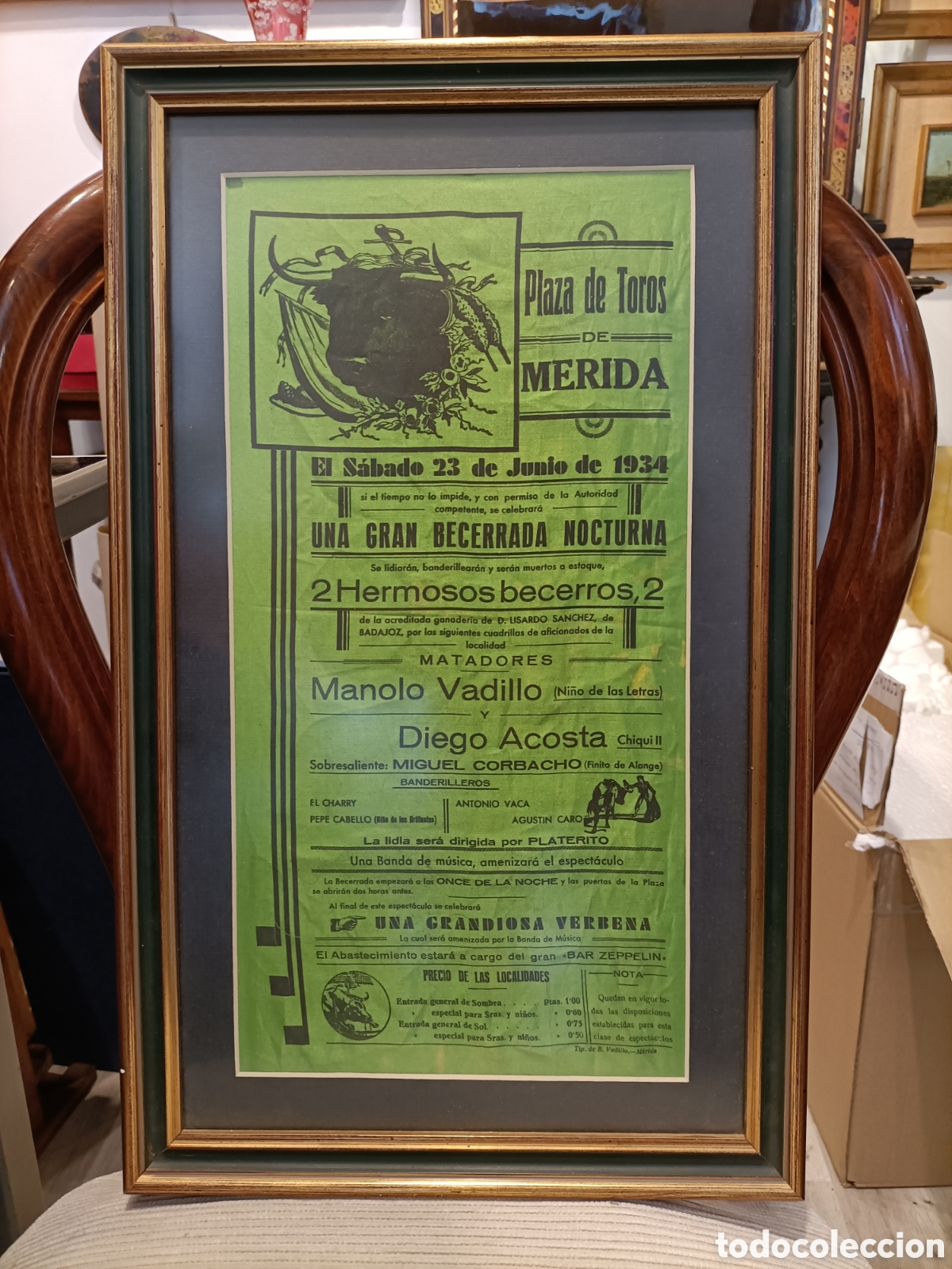 Tauromaquia: Cartel de gran becerrada nocturna en la plaza de toros de M&eacute;rida, 1934.