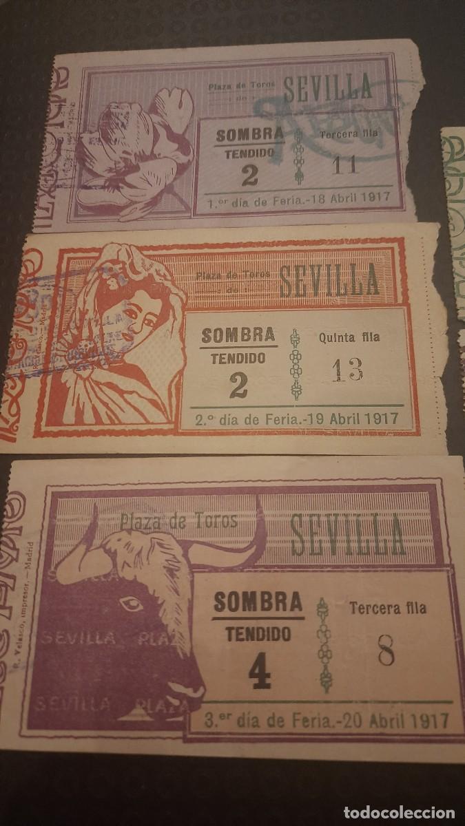 Tauromaquia: LOTE 5 entradas Dias de feria plaza Sevilla Joselito y Rafael el gallo y Rodolfo Gaona