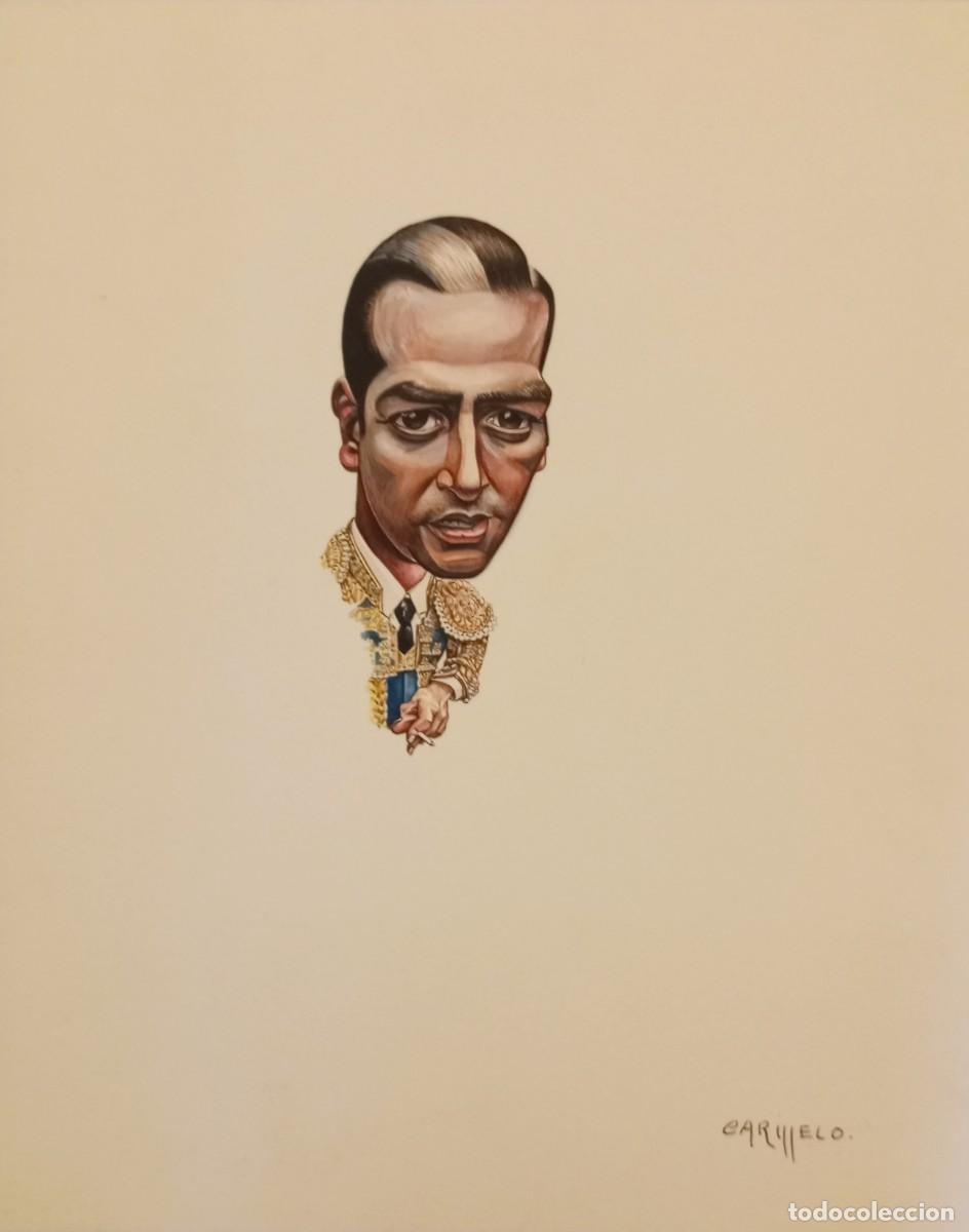 Tauromaquia: ANTONIO CHENEL &rdquo; ANTO&Ntilde;ETE &uml;- CARICATURA DE CARMELO CAATRAD - 30 X 24 CMS - ORIGINAL