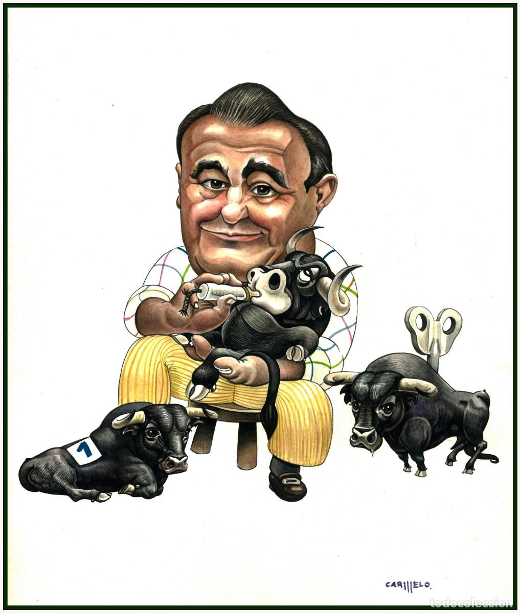 Tauromaquia: RICARDO GALLARDO &uml;FUENTEYMBRO&rdquo; - CARICATURA DE CARMELO CAATRAD - 30 X 24 CMS - ORIGINAL
