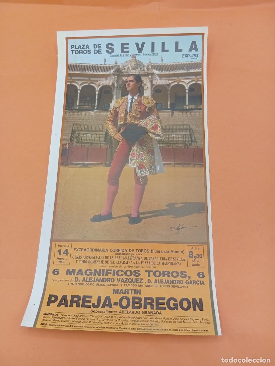Tauromaquia: CARTEL TOROS. SEVILLA. 1992. GANADERIA ALEJANDRO VAZQUEZ/ALEJANDRO GARCIA. MARTIN PAREJA-OBREGON.