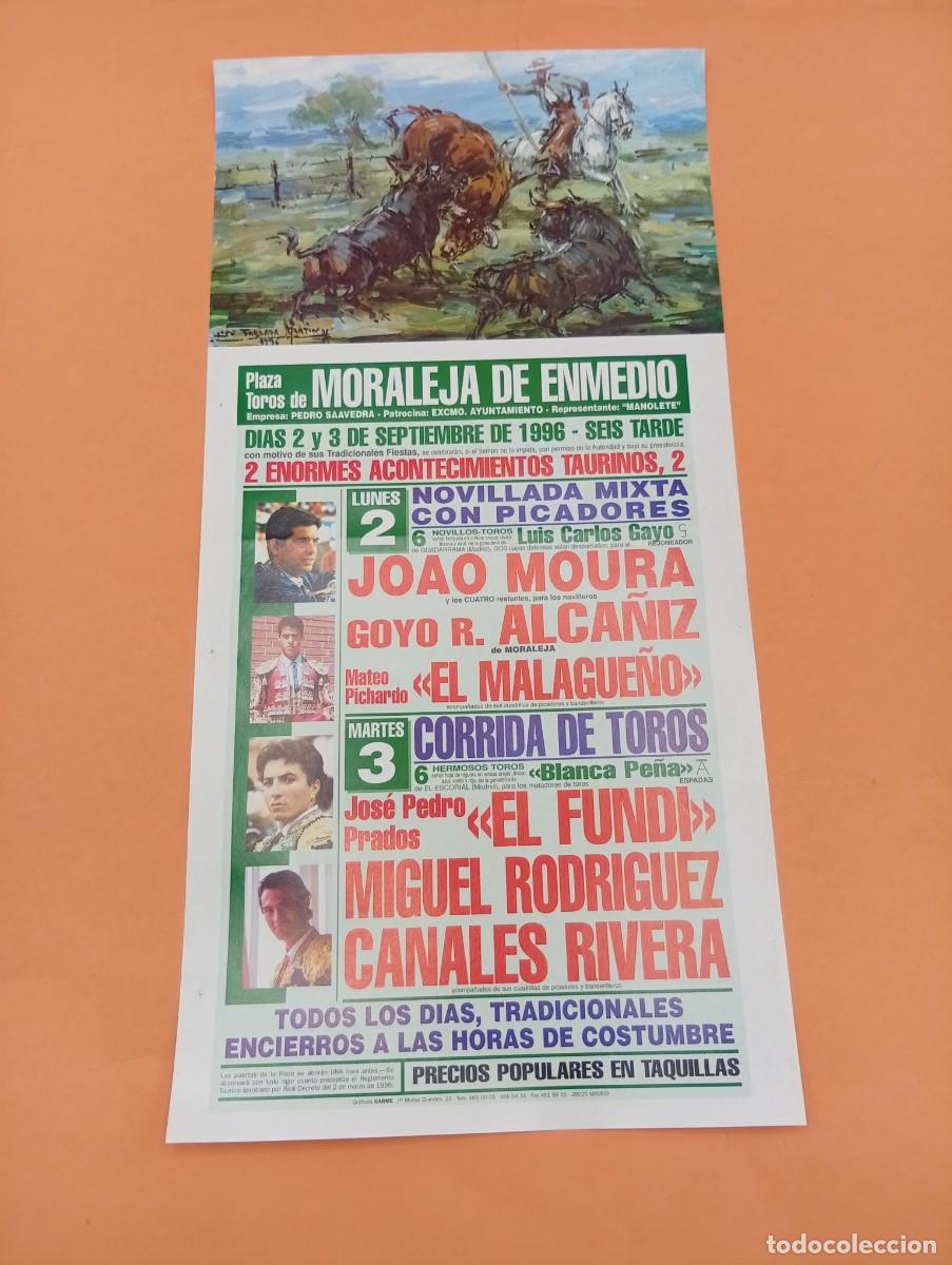 Tauromaquia: CARTEL TOROS. MORALEJA DE ENMEDIO, MADRID. 1996. GANADERIA CARLOS GAYO. JOAO MOURA. EL MALAGUE&Ntilde;O.