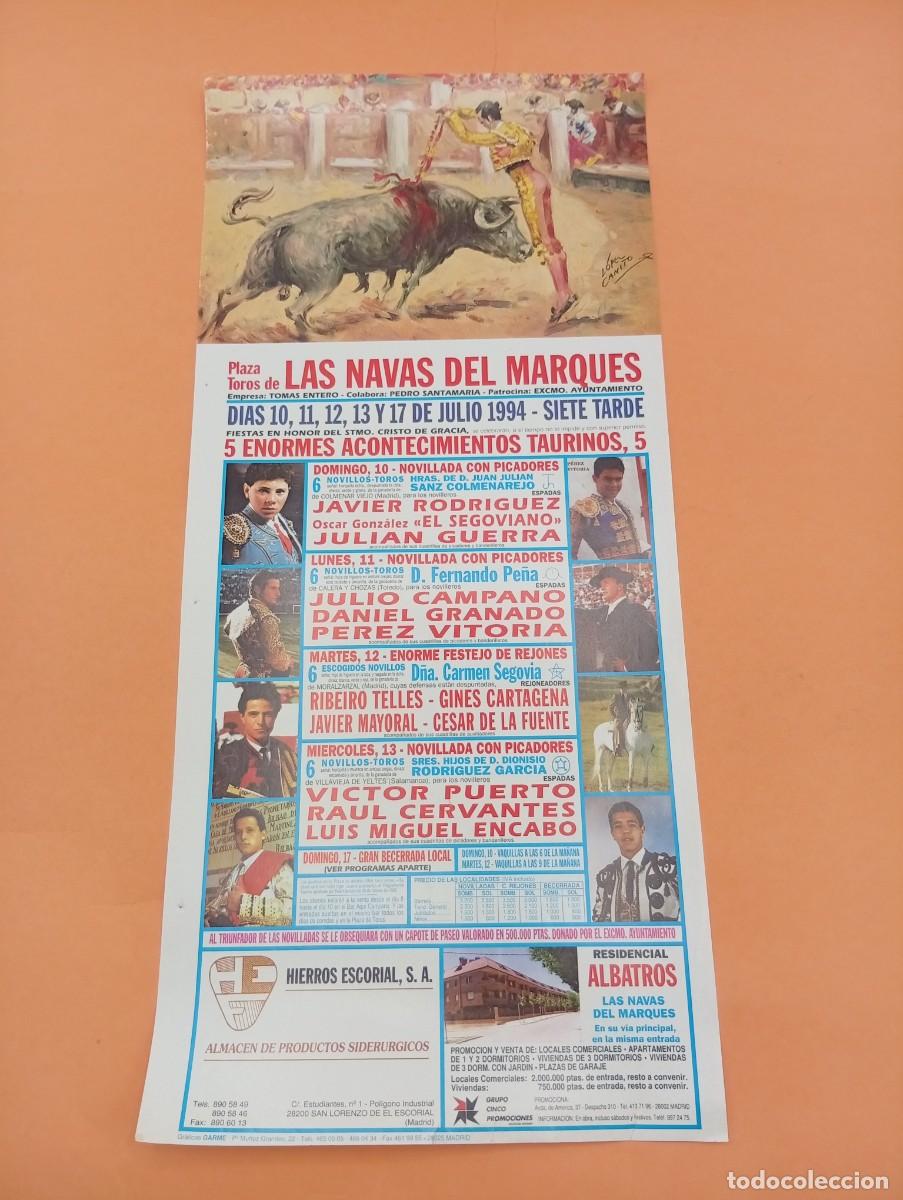 Tauromaquia: CARTEL TOROS. LAS NAVAS DEL MARQUES, AVILA. GANADERIA FERNANDO PE&Ntilde;A. JULIO CAMPANO. GRANADO. GINES.