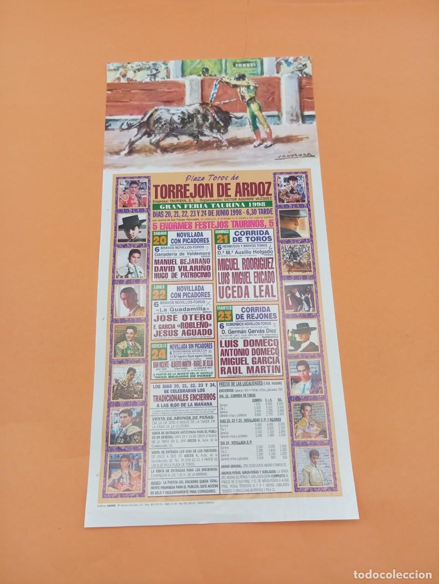 Tauromaquia: CARTEL TOROS. TORREJON DE ARDOZ, MADRID. 1998. GANADERIA LA GUADAMILLA. JOSE OTERO. ROBLE&Ntilde;O. AGUADO.