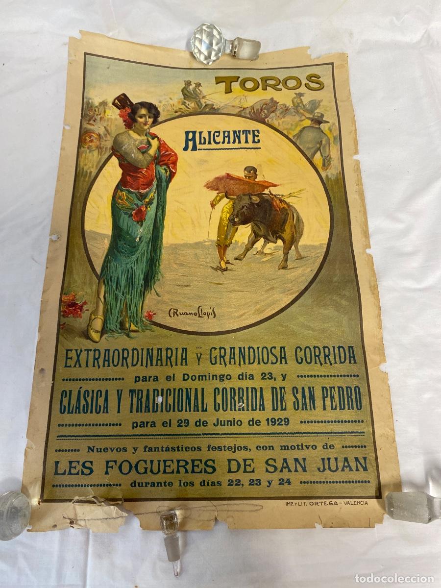 Tauromaquia: CARTEL TAURINO. ALICANTE 1929. FOGUERES DE SAN JUAN.