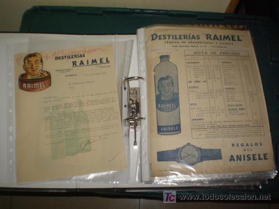 Sammlung von Weinen und Lik&ouml;ren: DESTILERIAS RAIMEL, ANISELE. VALENCIA. CARTA COMERCIAL, LISTA DE PRECIOS Y ETIQUETA. 1949.