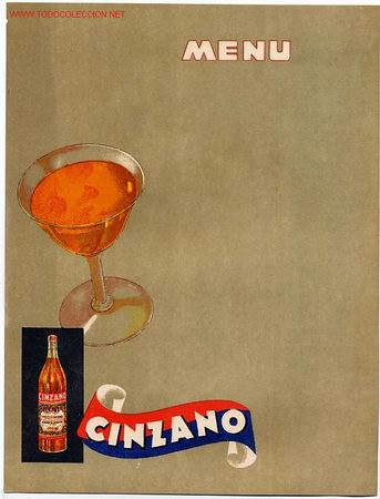 Coleccionismo de vinos y licores: CARTEL MENU ANTIGUO LITOGRAFICO CINZANO ,ORIGINAL , ANTIGUO , TAMA&Ntilde;O FOLIO , 21 X 27 CMS. RB
