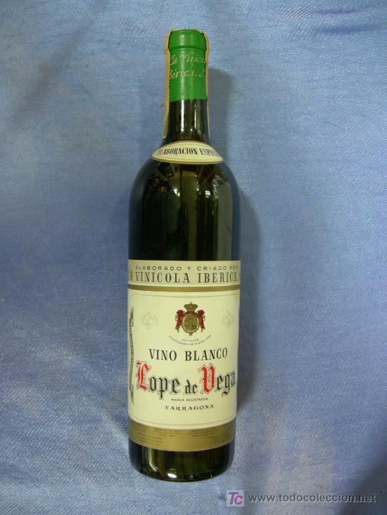 Coleccionismo de vinos y licores: botella de vino blanco priorato lope de vega, la vinicola iberica, s.a. tarragona