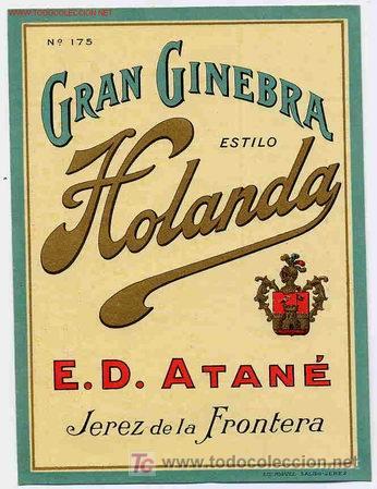 Coleccionismo de vinos y licores: ETIQUETA GINEBRA HOLANDA EA28