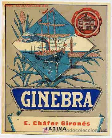 Coleccionismo de vinos y licores: ETIQUETA GINEBRA EA83