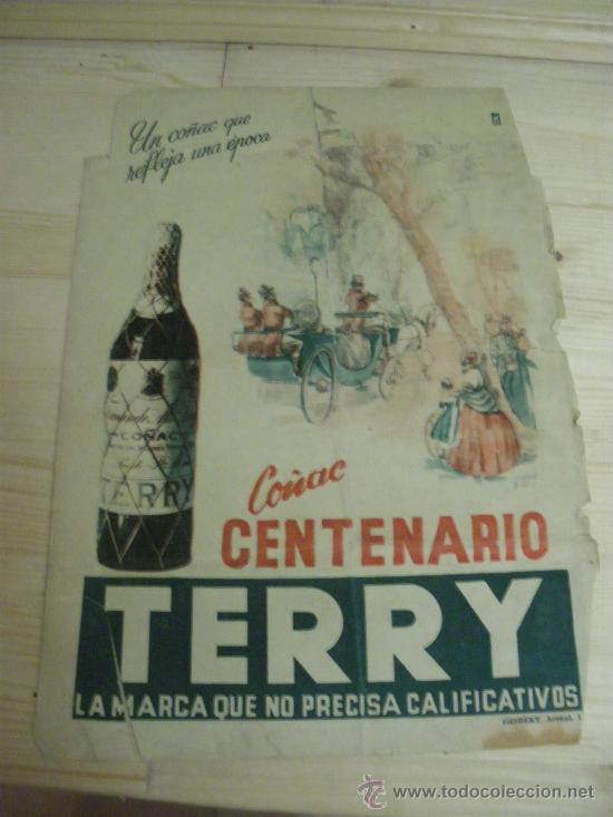 Collection of wines and liquors: PUBLICIDAD DE CO&Ntilde;AC CENTENARIO DE TERRY.