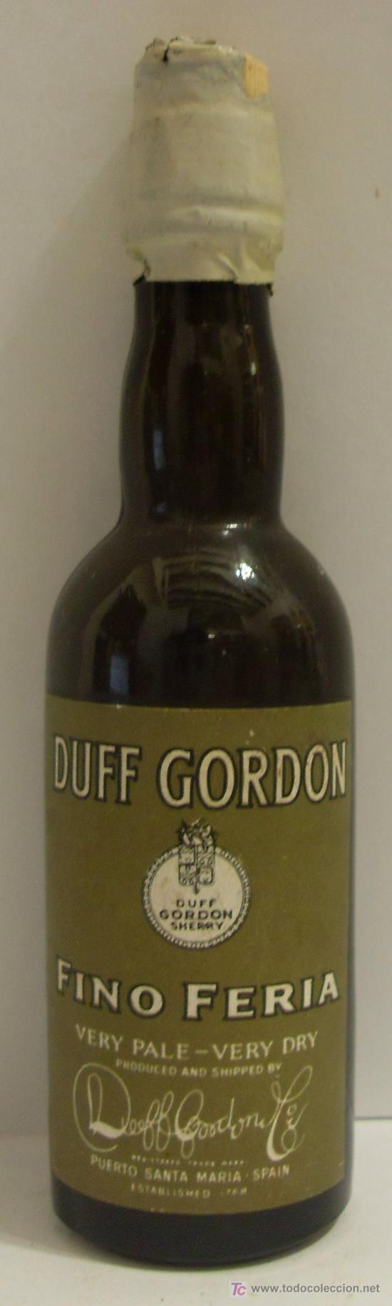 Sammlung von Weinen und Lik&ouml;ren: BOTELLIN DE VINO DE JEREZ FINO FERIA. BODEGAS DUFF GORDON. EL PUERTO DE SANTA M&ordf;, CADIZ.