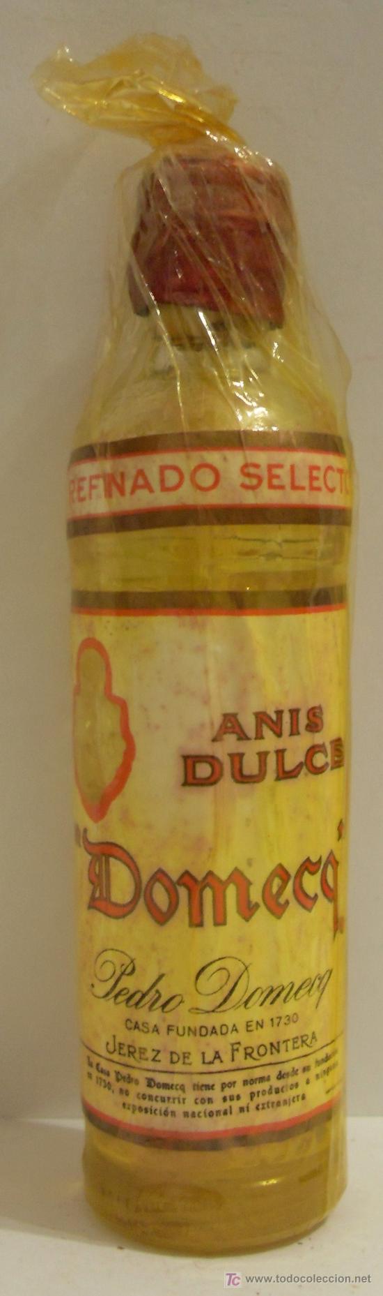 Coleccionismo de vinos y licores: BOTELLIN DE ANIS DULCE DOMECQ. BODEGAS PEDRO DOMECQ. JEREZ DE LA FRONTERA, CADIZ.