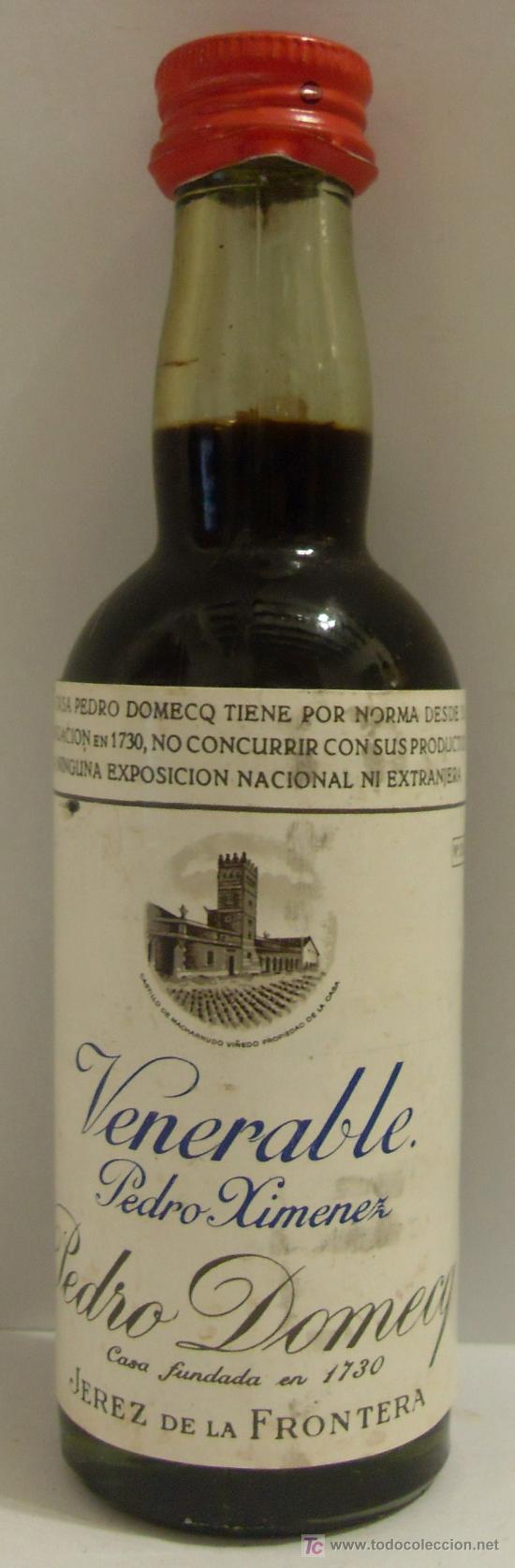 Coleccionismo de vinos y licores: BOTELLIN DE VINO PEDRO XIMENEZ VENERABLE. BODEGA PEDRO DOMECQ. JEREZ DE LA FRONTERA, CADIZ.