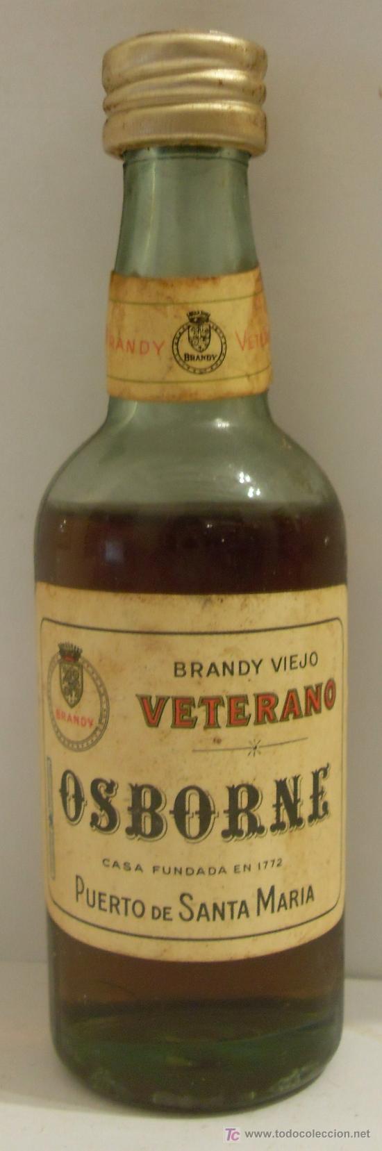 Coleccionismo de vinos y licores: BOTELLIN DE BRANDY VIEJO VETERANO OSBORNE. BODEGAS OSBORNE. EL PUERTO DE SANTA M&ordf;. CADIZ.