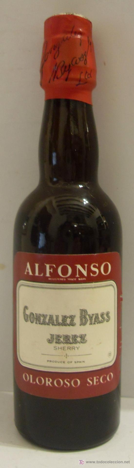 Sammlung von Weinen und Lik&ouml;ren: BOTELLIN DE VINO OLOROSO VIEJO ALFONSO. BODEGAS GONZALEZ BYASS. JEREZ DE LA FRONTERA, CADIZ.