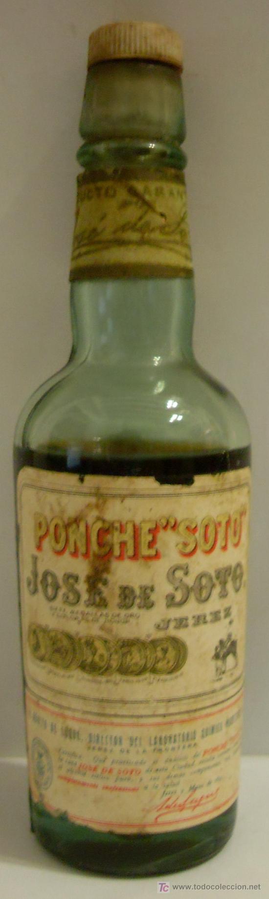 Collezionismo di vini e liquori: BOTELLIN DE PONCHE &rdquo;SOTO&rdquo;. BODEGAS JOSE DE SOTO. JEREZ DE LA FRONTERA, CADIZ.