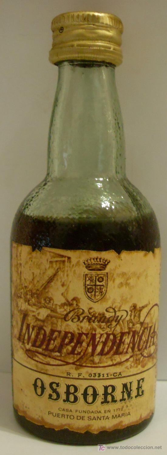 Collezionismo di vini e liquori: BOTELLIN DE BRANDY INDEPENDENCIA. BODEGAS OSBORNE. EL PUERTO DE SANTA M&ordf;, CADIZ.