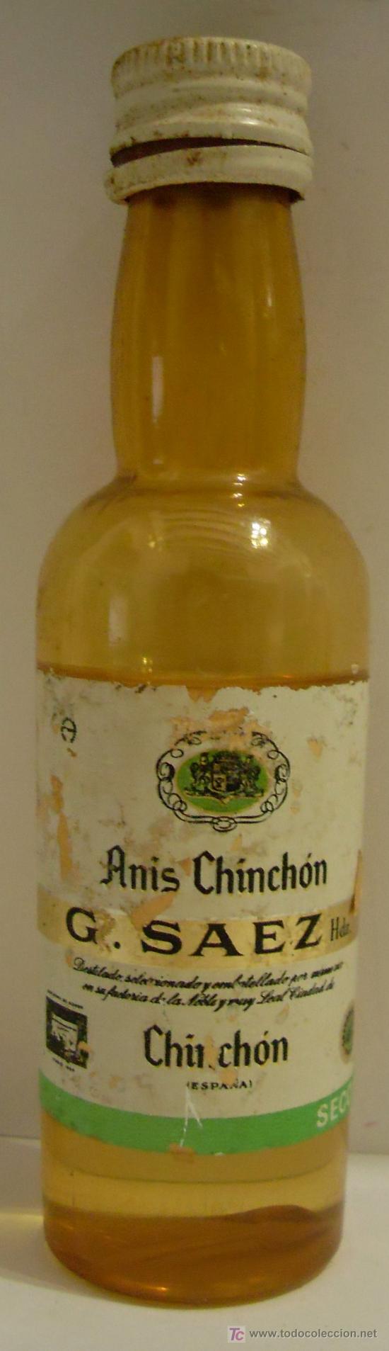 Collezionismo di vini e liquori: BOTELLIN DE ANIS SECO CHINCHON. DESTILERIAS G. SAEZ. CHINCHON, SEVILLA.