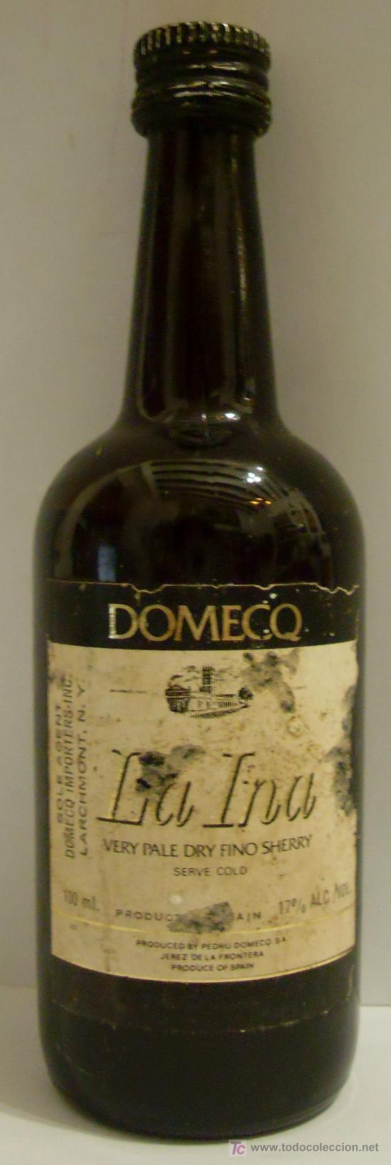 Collezionismo di vini e liquori: BOTELLIN DE VINO DE JEREZ FINO LA INA. BODEGAS PEDRO DOMECQ. JEREZ DE LA FRONTERA, CADIZ.