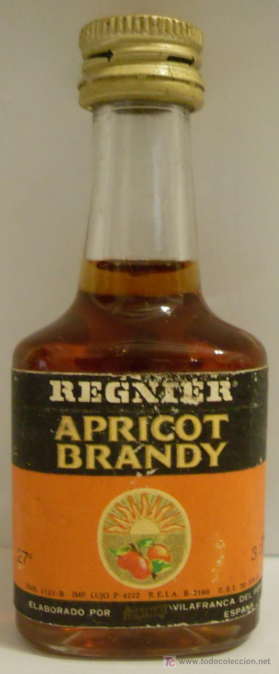 Collezionismo di vini e liquori: BOTELLIN DE BRANDY DE ALBARICOQUE. BODEGAS REGNIER. VILAFRANCA DEL PENEDES, BARCELONA.