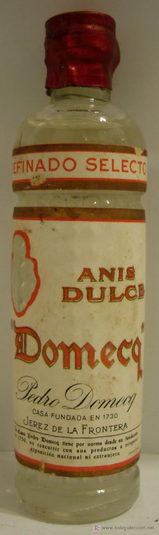Collection of wines and liquors: BOTELLIN ANTIGUO DE ANIS DULCE. BODEGAS PEDRO DOMECQ. JEREZ DE LA FRONTERA, CADIZ.
