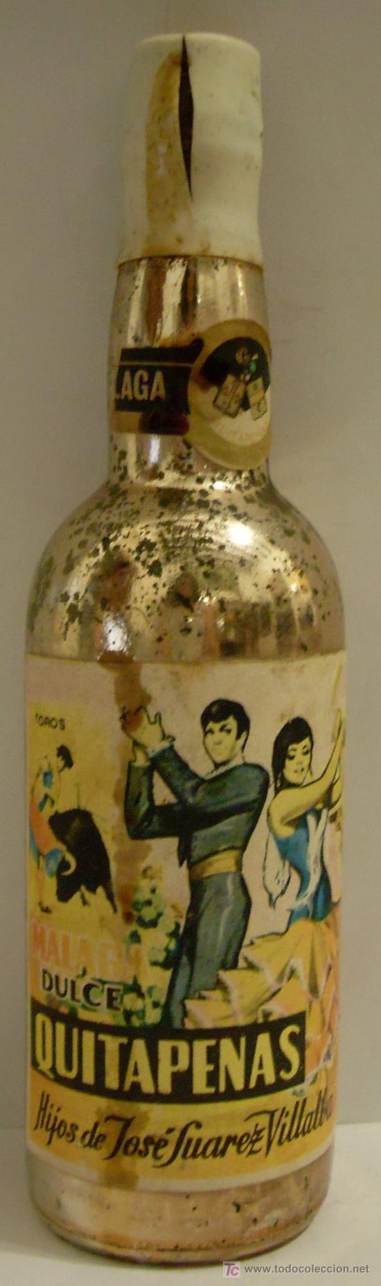 Collection of wines and liquors: BOTELLIN DE VINO DULCE QUITAPENAS. BODEGA HIJOS DE JOSE SUAREZ VILLALBA. MALAGA.