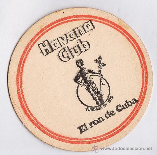 Coleccionismo de vinos y licores: posavasos.- havana club.- el ron de cuba.- dorso en blanco.- a&ntilde;os setenta.- carton grueso