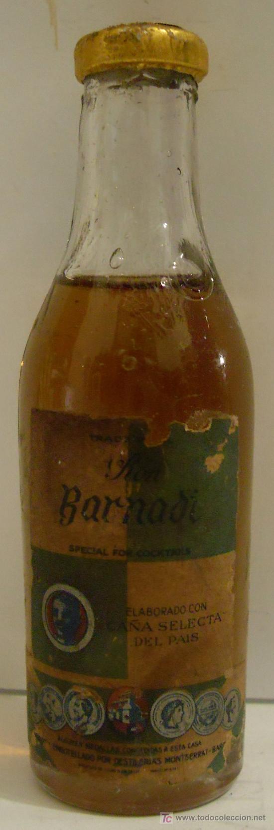 Sammlung von Weinen und Lik&ouml;ren: BOTELLIN DE RON BARNADI. DESTILERIAS MONSERRAT. BARCELONA, ESPA&Ntilde;A.