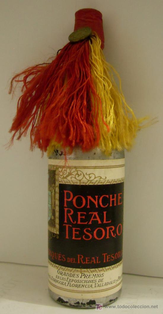 Sammlung von Weinen und Lik&ouml;ren: BOTELLIN DE PONCHE REAL TESORO. BODEGAS MARQUES DEL REAL TESORO. JEREZ DE LA FRONTERA, CADIZ..