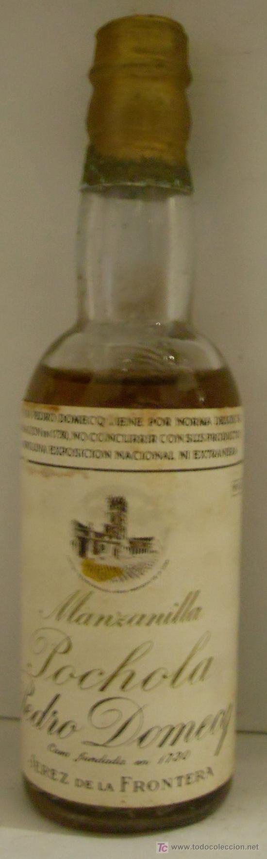 Sammlung von Weinen und Lik&ouml;ren: BOTELLIN DE VINO MANZANILLA POCHOLA. BODEGA PEDRO DOMECQ. JEREZ DE LA FRONTERA, CADIZ.