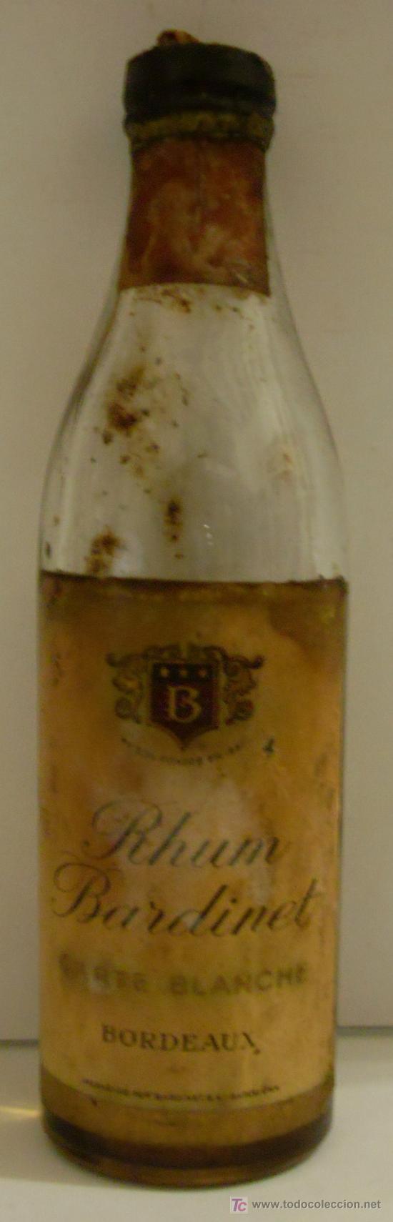 Sammlung von Weinen und Lik&ouml;ren: BOTELLIN DE RHUM BARDINET. DESTILERIAS BARDINET CARTA BLANCA. BORDEAUX, FRANCIA.