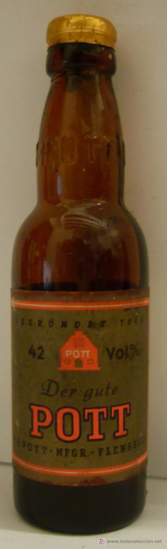 Sammlung von Weinen und Lik&ouml;ren: BOTELLIN DE RON POTT. CASA FUNDADA EN 1848.
