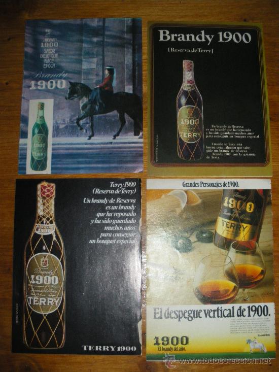 Collection of wines and liquors: PUBLICIDAD DE BRANDY 1900 DE TERRY 5 ANUNCIOS.