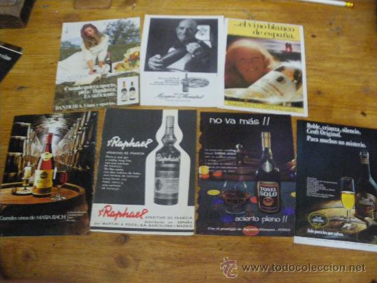Sammlung von Weinen und Lik&ouml;ren: LOTE DE PUBLICIDAD DE BUENOS VINOS ESPA&Ntilde;OLES. 7 ANUNCIOS.