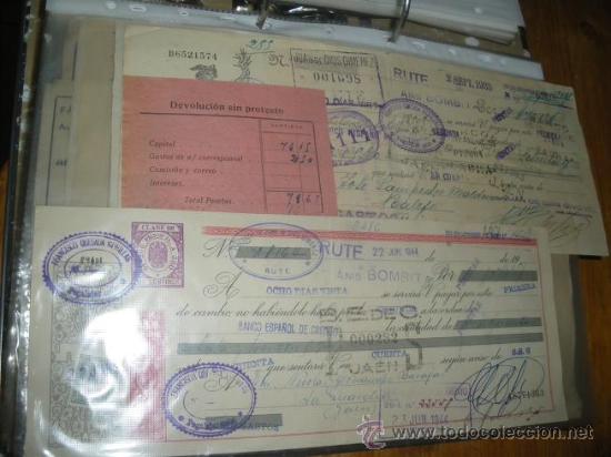 Sammlung von Weinen und Lik&ouml;ren: ANIS BOMBITA, JUAN DE DIOS GIMENEZ. RUTE, CORDOBA. 2 LETRAS DE CAMBIO 1933 Y 1944.