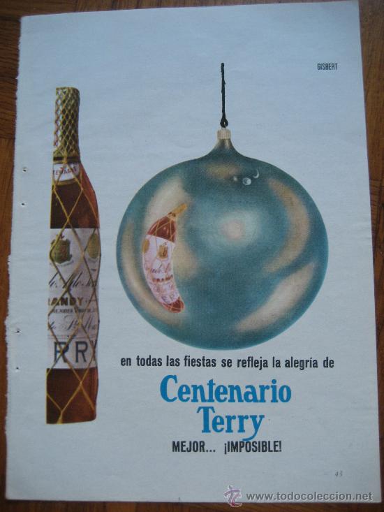 Coleccionismo de vinos y licores: Brandy Centenario Terry. 16 hojas publicitarias a&ntilde;os 60. 19 x 13 cms.