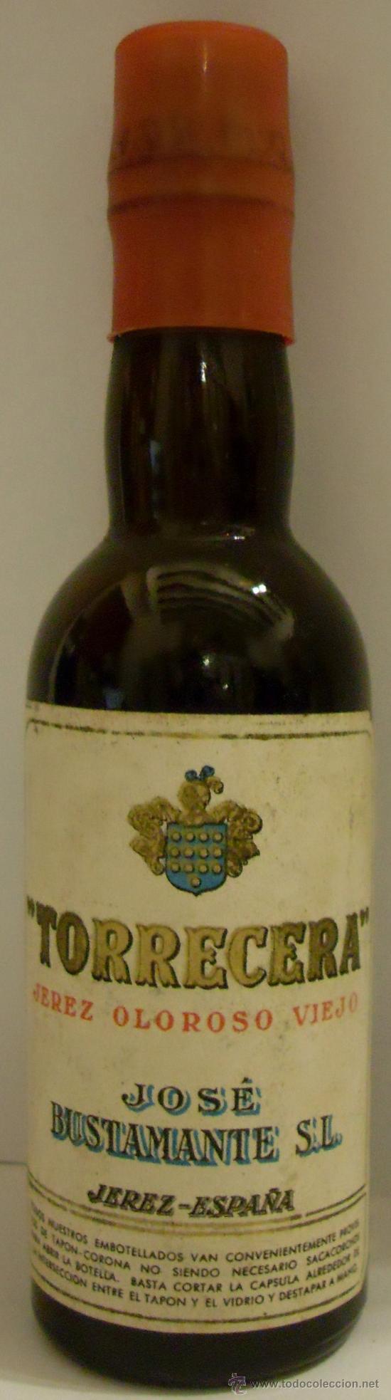 Sammlung von Weinen und Lik&ouml;ren: BOTELLIN DE VINO JEREZ OLOROSO VIEJO TORRECERA. BODEGAS JOSE BUSTAMANTE S.L. JEREZ DE LA FRA. CADIZ.