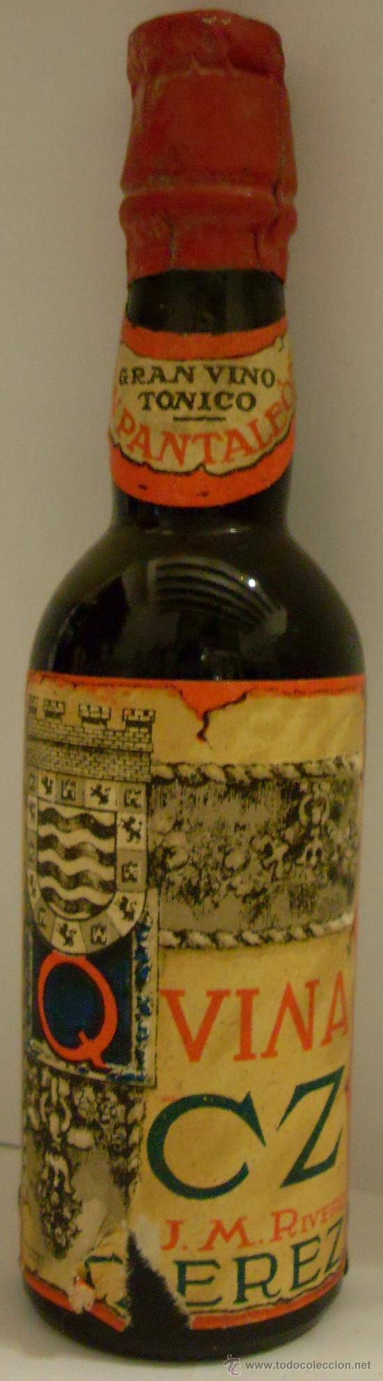 Sammlung von Weinen und Lik&ouml;ren: BOTELLIN DE GRAN VINO TONICO QUINA CZ. BODEGAS CZ. JEREZ DE LA FRONTERA, CADIZ.