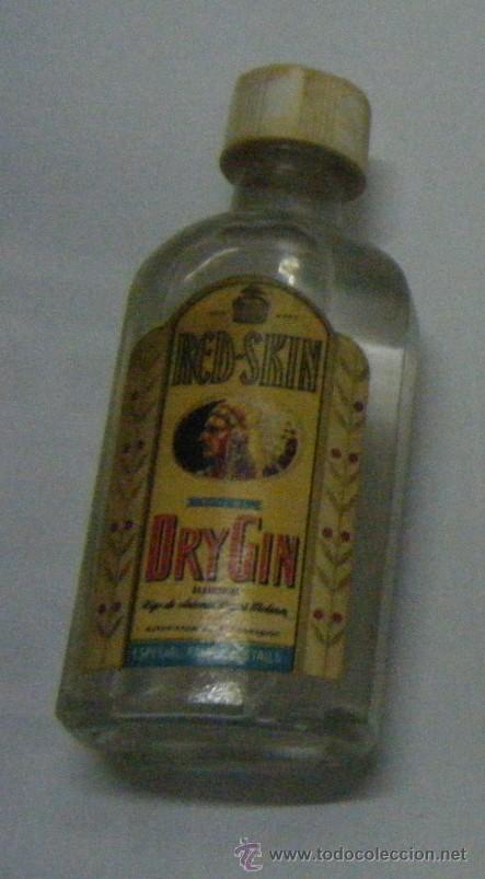 Coleccionismo de vinos y licores: BOTELLIN ANTIGUO GINEBRA RED SKIN RF-69