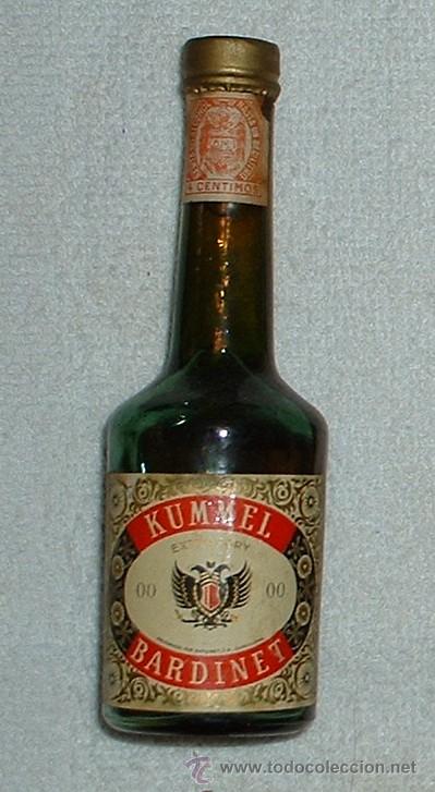 Coleccionismo de vinos y licores: BOTELLIN DE LICOR KUMMEL.DESTILERIAS BARDINET.BARCELONA     RF-372