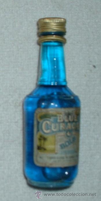 Coleccionismo de vinos y licores: BOTELLIN DE LICOR BLUE CURA&Ccedil;AO BOLS. DESTILERIAS BOLS. HOLANDA   RF-482