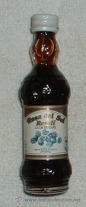 Coleccionismo de vinos y licores: BOTELLIN ROSA DEL SOL ROSOLI. LICOR DE CAFE. HIJO DE RAFAEL REYES S. A.   RF-554