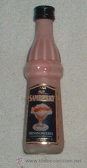 Coleccionismo de vinos y licores: BOTELLIN LICOR SAMBERRY. FRESAS CON NATA. BARCELONA RF-645