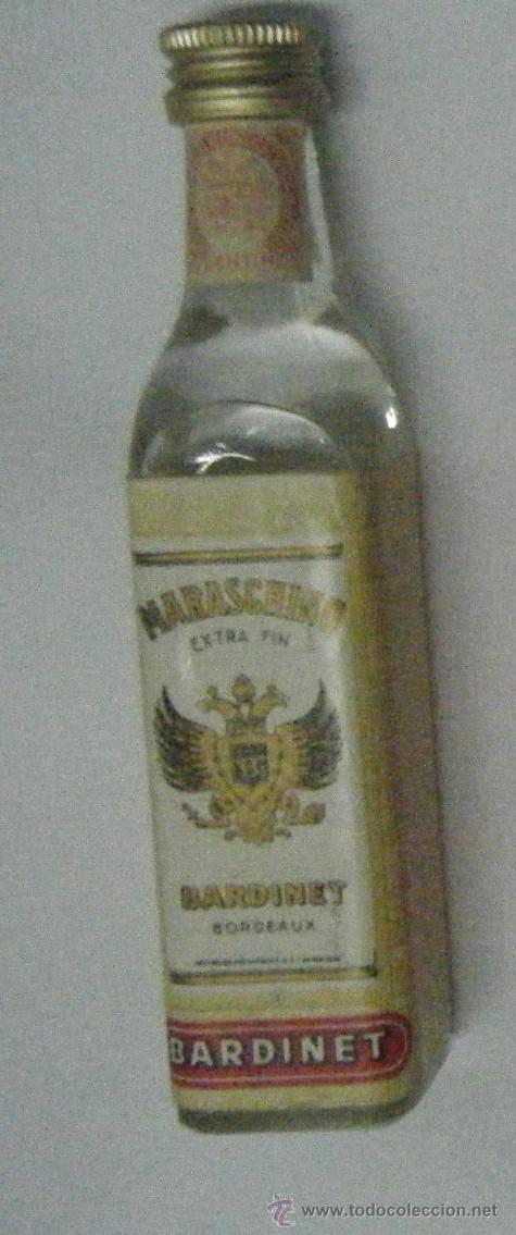 Coleccionismo de vinos y licores: BOTELLIN DE LICOR MARASCHINO. DESTILERIAS BARDINET. BARCELONA   RF-694