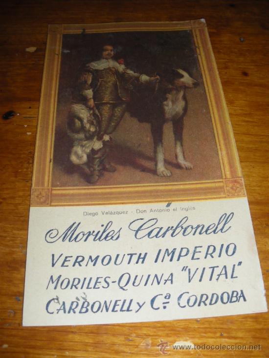 Coleccionismo de vinos y licores: SECANTE DE VELAZQUEZ, MORILES CARBONELL, CORDOBA.