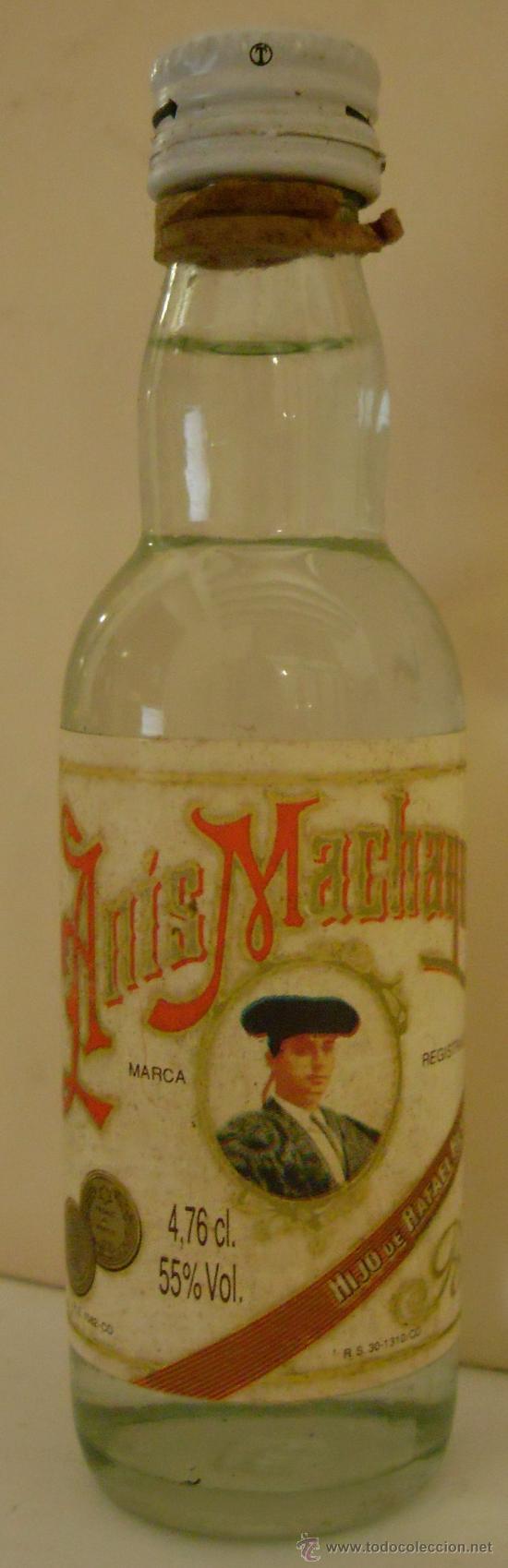 Sammlung von Weinen und Lik&ouml;ren: BOTELLIN DE ANIS MACHAQUITO. DESTILERIAS HIJO DE RAFAEL REYES S.A. RUTE, CORDOBA.