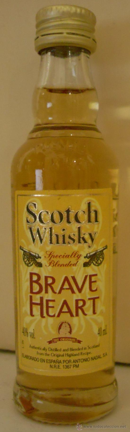Sammlung von Weinen und Lik&ouml;ren: BOTELLIN DE WHISKY ESCOCES BRAVE HEART. ELABORADO POR ANTONIO NADAL S.A. ESCOCIA.