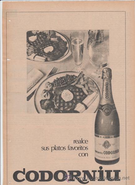 Coleccionismo de vinos y licores: PUBLICIDAD ANTIGUA. CAVA. CODORNIU. 1972.